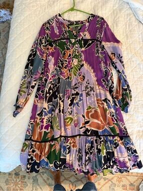 By Anthropologie Pintuck Flouncy Pajama Dress